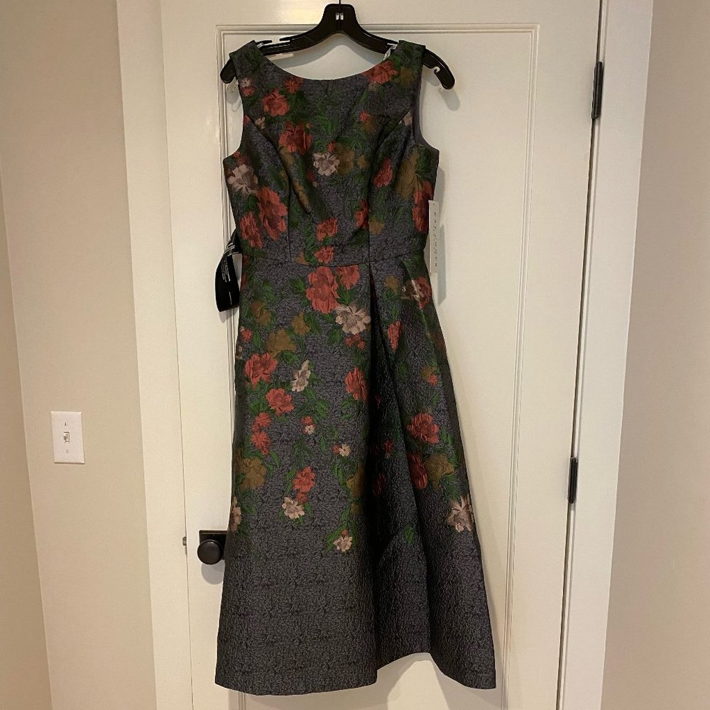 NWT Kay Unger Floral Jacquard Midi Dress - Picture 6 of 8